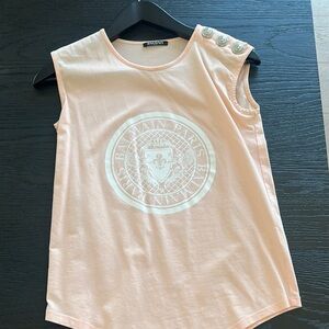 Balmain Pink Tank Top with Elegant Design